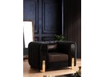 Poltrona Nera Wing Chair Design Di Lusso Soggiorno Monoposto Moderno