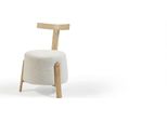 Sedia Sala Da Pranzo Sedia Imbottita Lounge Bianco Seduta Tessile Poltrona Legno Nuovo