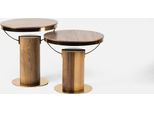 2X Tavolino Rotondo Marrone Tavolino Da Salotto Design Moderno