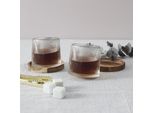 Esclusivo Set Di Bicchieri Da Whisky - 2 Bicchieri Con Sottobicchiere In Legno - Set Da Whisky Con Pietre Da Whisky - Trasparente