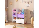 Scaffale Per Bambini 'Vimianzo' Con 5 Scomparti E 3 Scatole Pieghevoli Motivo Unicorno 60 X 65 X 30 Cm