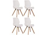 CLP 4Er Set Stuhl Luna Kunstleder Farbe:Weiß;Material:Kunstleder
