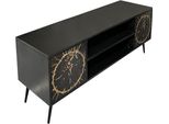 Lowboard Gutmann Factory, Schwarz, B:140Cm H:54Cm T:40Cm, Massivholz, Sideboards, Lowboard