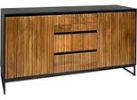 Sideboard Gutmann Factory, Braun (Schwarz, Braun), B:145Cm H:75Cm T:40Cm, Holz Teilmassiv, Sideboards, Sideboard
