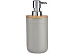 Distributore Di Sapone Con Coperchio In Bambù Clean, 350 Ml, Grigio
