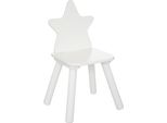 Sedia Per Bambini "Stars"" - Legno E Pino - Bianco. - Atmosphera Creatore D'interni"