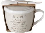 Tazza In Porcellana Con Coperchio E Cucchiaio, Bakery, 600 Ml