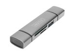 Digitus DA-70886 Externer Speicherkartenleser / Hub USB-A (USB 3.0), USB-A, USB-C® Grau