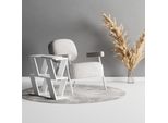 Decortie Lazena Tavolino Laterale Moderno Bianco Multiuso 3 Ripiani 60 X 22 X 57 Cm