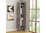 Decortie Piano Libreria Moderna Angolare Vetrina Grigio Moka 31 X 31 X 159 Cm