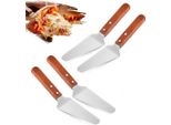 4 Spatole In Acciaio Inox | Set Giratutto Con Manico In Legno | Sollevatore Per Pizza | Spatola Per Arrosti - Paletta Per Padella | Girarrosto | Spatola Da Griglia | Raschietto Da Cucina | Girarrosto Per Hamburger