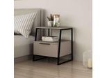 Decortie Pal Comodino Moderno Con Cassetto Moka Chiaro Multiuso , 45 X 40 X 50 Cm