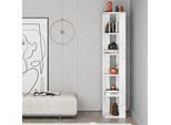 Decortie Libreria Angolare Nati, Effetto Marmo Bianco 34 X 34 X 161 Cm