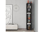 Decortie Libreria Angolare Nati, Effetto Marmo Nero, 34 X 34 X 161 Cm