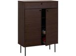 Scarpiera HWC-N78, Mobile Portascarpe, Stile Scandinavo Metallo Legno Melamina Mvg 115X80X35Cm ~ Marrone Scuro