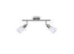 Brilliant Lampe Sofia Spotrohr 2Flg Eisen/Chrom/Weiß 2X D45, E14, 40W, Geeignet FüR Tropfenlampen (Nicht Enthalten) KöPfe Schwenkbar