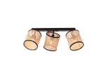Brilliant Lampe, Wiley Spotbalken 3Flg Holz Hell/Schwarz, 3X D45, E14, 60W, KöPfe Schwenkbar