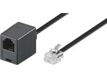 Goobay 68260 Cavo Di Prolunga Modulare, 6 M, Nero - Spina RJ11/RJ14 (6P4C) > Presa RJ11 (6P4C)