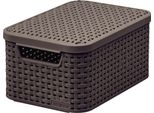 Cesto Con Coperchio Curver STYLE2 Lid M, Marrone Scuro, Con Coperchio, 38X29X17 Cm