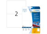 Herma Special - Etichette Autoadesive Permanenti In Film Opaco - Bianco - 210 X 148 Mm - 50 Etichette (25 Fogli X 2) (4693)