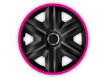 Tappi Mozzo Universali Copriruota Fast Lux Auto Auto 4 Pezzi Nero/Rosa 14""
