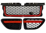 Griglia Radiatore Centrale Per Sport 05-08 L320 Autobiography Look Nero Rosso