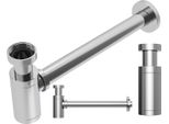 Lavabo Sifone Ottone Cromato Bagno Rotondo Universale
