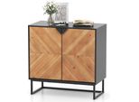Costway Mobiletto Buffet Con Vano Portaoggetti, Mobiletto Credenza Con Ante E Ripiano, Tavolo Consolle Con Gambe In Metallo, Mobiletto Moderno D'accento Nero