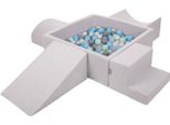 Kiddymoon Parco Giochi In Schiuma Con Piscina Di Palline Quadrata (300 Palline) Pozze Di Palline Per Giochi Per Bambini Percorsi Ad Ostacoli In Piscina, Eu, Grigio Chiaro:Perla/Grigio/Trasparente/Babyblue/Minze