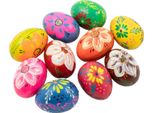 Uova Medie In Legno Decorate A Mano, Uova Di Pasqua Dipinte, 10 Pezzi