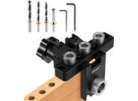 Dima Di Foratura Per Tasselli Per Legno, Guida Di Foratura Regolabile, Funzionalità 3 In 1, Nero