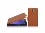 Cadorabo Custodia Protettiva Per Sony Xperia M2 / M2 Aqua Cover In Marrone Flip Case Custodia Del Telefono Cellulare Case Cover Imitazione Pelle