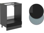 Vicco Mobile Per Forno Da Incasso R-Line, 60 Cm , Pt Rovere, Nero Lucido/Antracite
