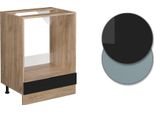 Vicco Mobile Per Forno Da Incasso R-Line, 60 Cm , Pt Rovere, Nero Lucido/Quercia Dorata