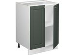 Vicco Mobiletto Base Cucina Fame-Line, 60 Cm , Pt Rovere, Verde-Oro Country House/Bianco