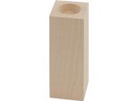 Portacandele 16X6 Cm Rettangolare In Legno Di Faggio 1 Pezzo