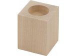 Portacandela Rettangolare 8X6 Cm In Legno Di Faggio 1 Pezzo