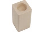 Portacandele 12X6 Cm Rettangolare Con Angoli Arrotondati In Legno Di Faggio 1 Pezzo