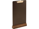 Supporto Per Cartelli Informativi Con Clip In Legno, Bifacciale A4 Marrone Scuro