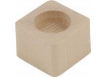 Portacandele Piccolo 4X6 Cm In Legno Di Faggio Con Angoli Arrotondati 1 Pezzo