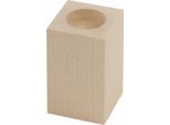 Portacandela Rettangolare 12X6 Cm In Legno Di Faggio 1 Pezzo