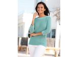 3/4 Arm-Pullover CASUAL LOOKS 3/4-Arm-Pullover, Damen, Gr. 36, grün (salbei), 100% Baumwolle, unifarben, 3/4-Ärmel, Pullover