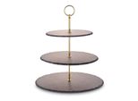 Schiefer Etagere 3-StöCkig - Gold