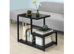 Sobuy Tavolino Con Piano In Vetro Tavolino Da Divano Tavolino In Vetro Tavolino Con 3 Ripiani Nero, Wht Circa: 65X55X35Cm FBT65-SCH