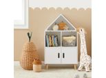 Sobuy KMB58-W Scaffale Per Bambini Con Design A Casetta Scaffale Per Bambini Scaffale Portaoggetti Scaffale Per Giocattoli Mobili Per La Cameretta Dei Bambini Bianco Wd Circa 60X103X30Cm
