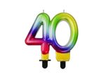 Candela Per Torta Giubileo Arcobaleno Galaxy 40 Godan Materiale:: Cera, Colore: Multicolore