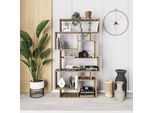 Decortie Karmato Libreria Moderna Effetto Rovere Scuro 96 X 26 X 169 Cm