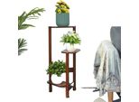 Supporto Per Piante In Bambù A 3 Livelli, Struttura Robusta, Design Salvaspazio, Marrone
