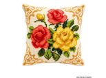 Cuscino A Punto Croce Vervaco "Rose Colorate"", Ricamo Disegnato"