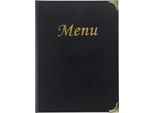 Securit MC-BRA4-BL Cartella Per Schede Menu Securit Basic, Din A4, Nero
